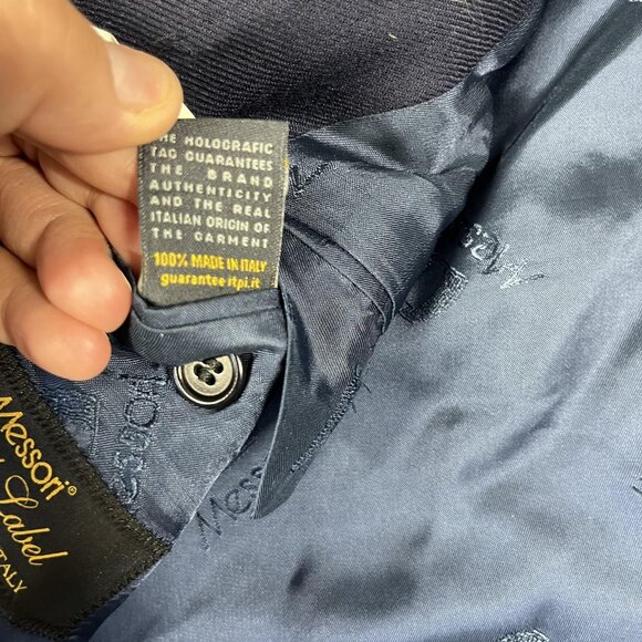 Messori Black Label Blazer Mens 46 Cashmere Two Button Suit Jacket Made Italy - Picture 4 of 12